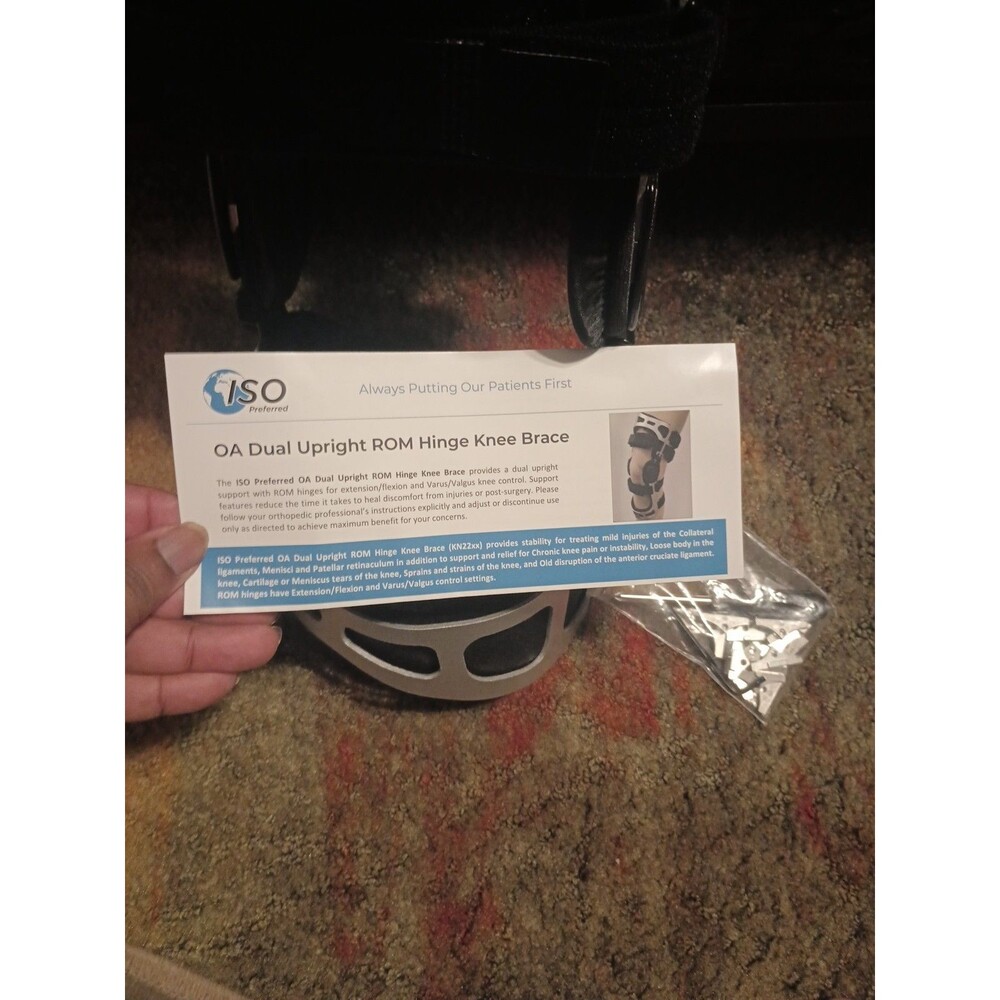 ISO Preferred OA Dual Upright ROM Hinge Knee Brace L/RT ISO-KN221L.  NEW - Picture 5 of 7